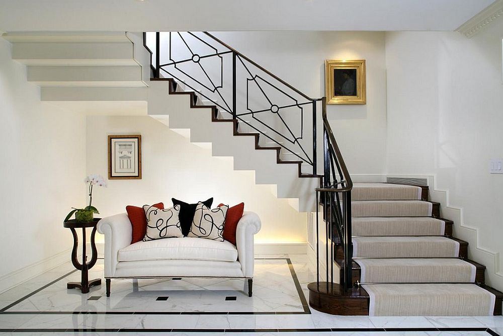 amenajare living la casa cu scara interioara 1