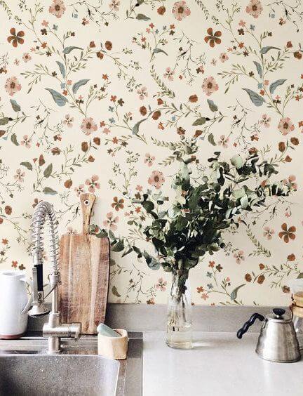 tapet pentru bucatarie cu model floral 2 tapet pentru bucatarie cu model floral 2