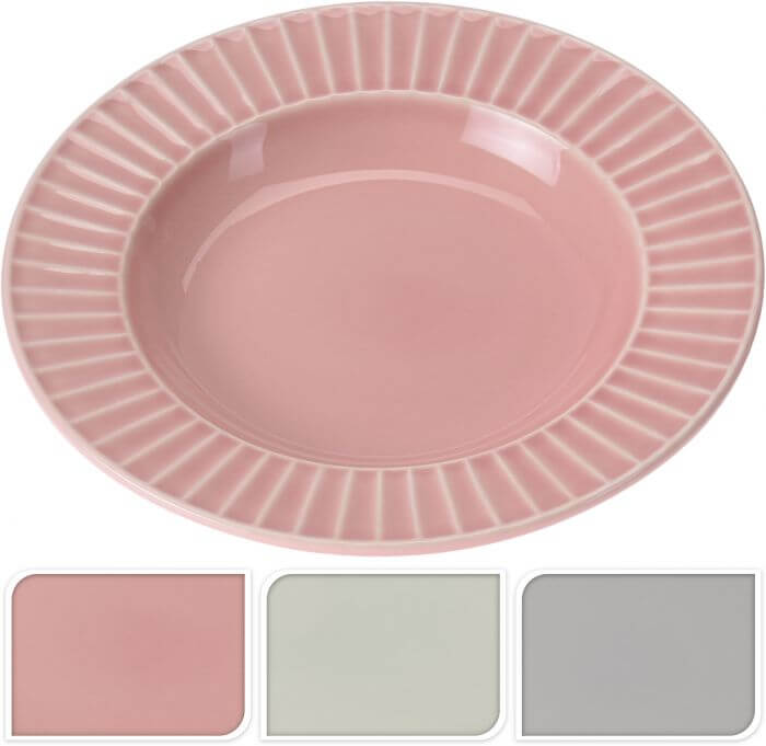1. Farfurie adanca din ceramica roz de la Homelux pentru bucatarie