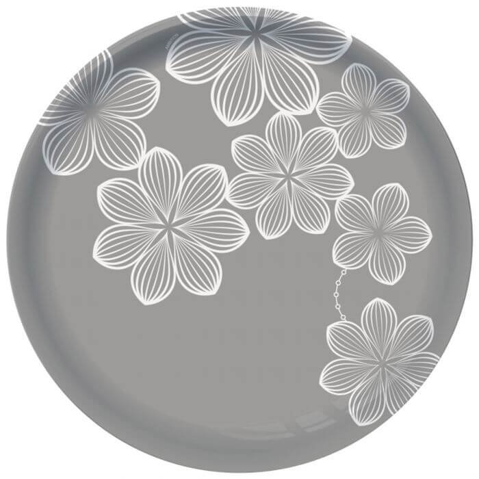 1. Farfurie intinsa Dream Flower Grey de la Homelux pentru bucatarie