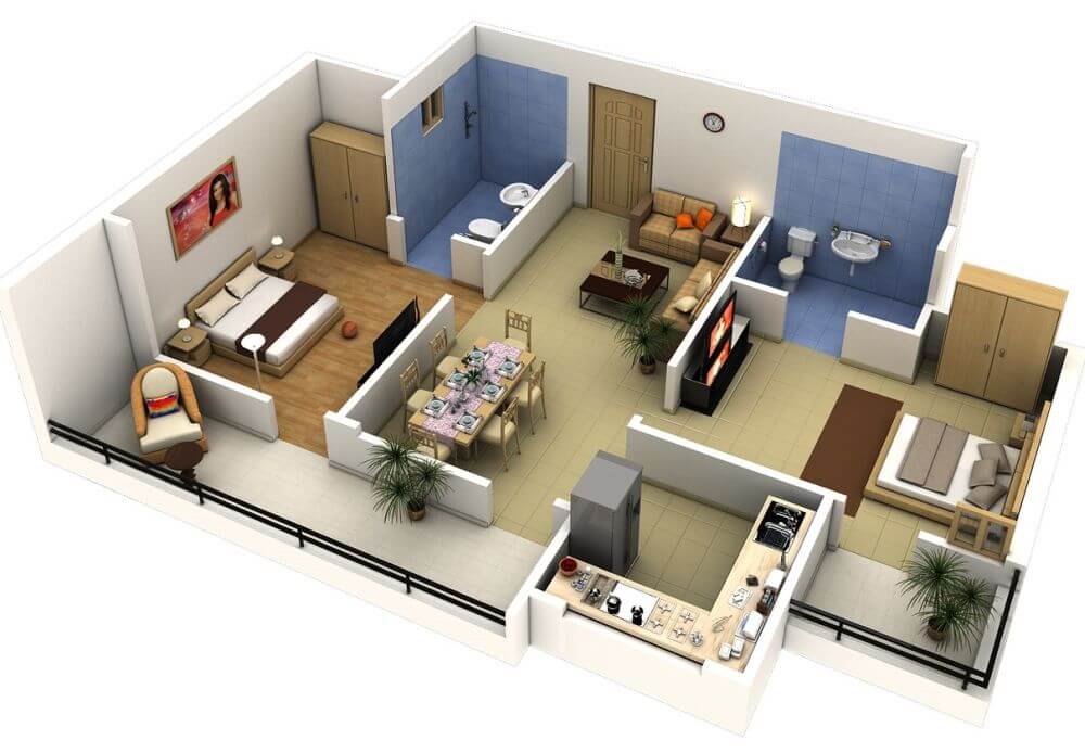 1.1 amenajare apartament 3 camere semidecomandat 4