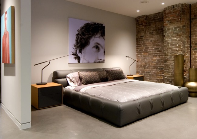 Eclectic Bedroom Design Exposed Brick Mens Bedroom Ideas