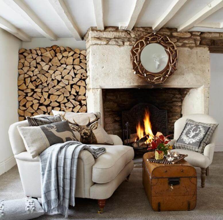 6.6. Stiluri de amenajare Design Rustic Incapere cu semineu
