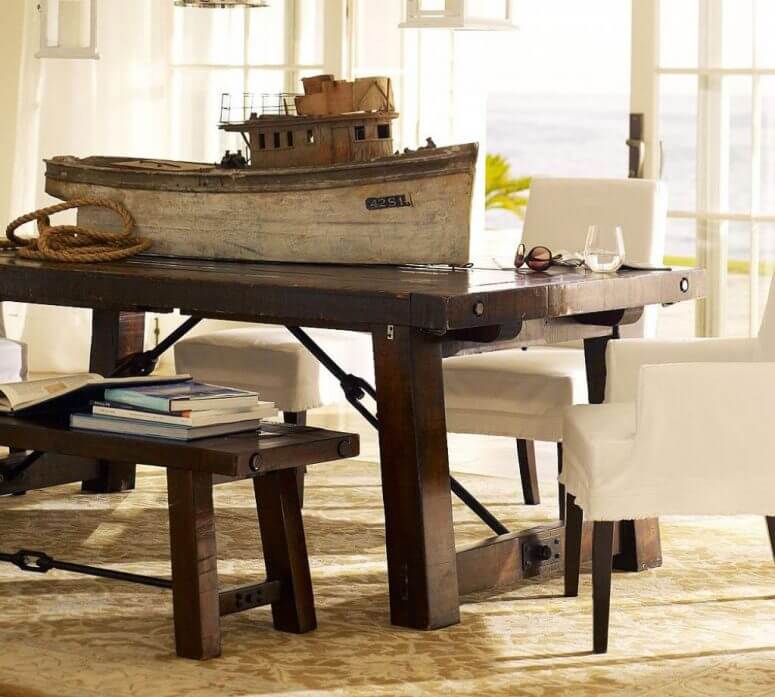 6.8. Stiluri de amenajare Design Rustic Barca decorativa din lemn
