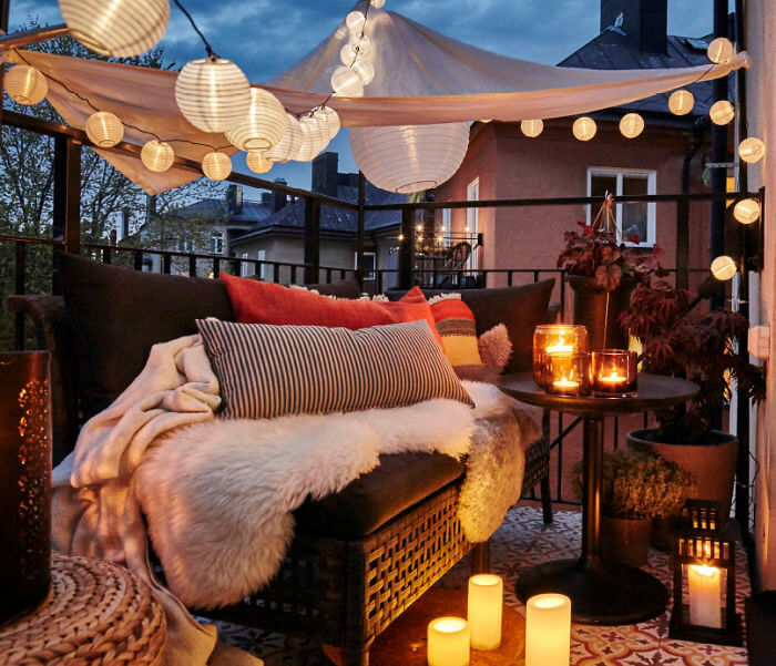 iluminarea spatiilor mici – balcon