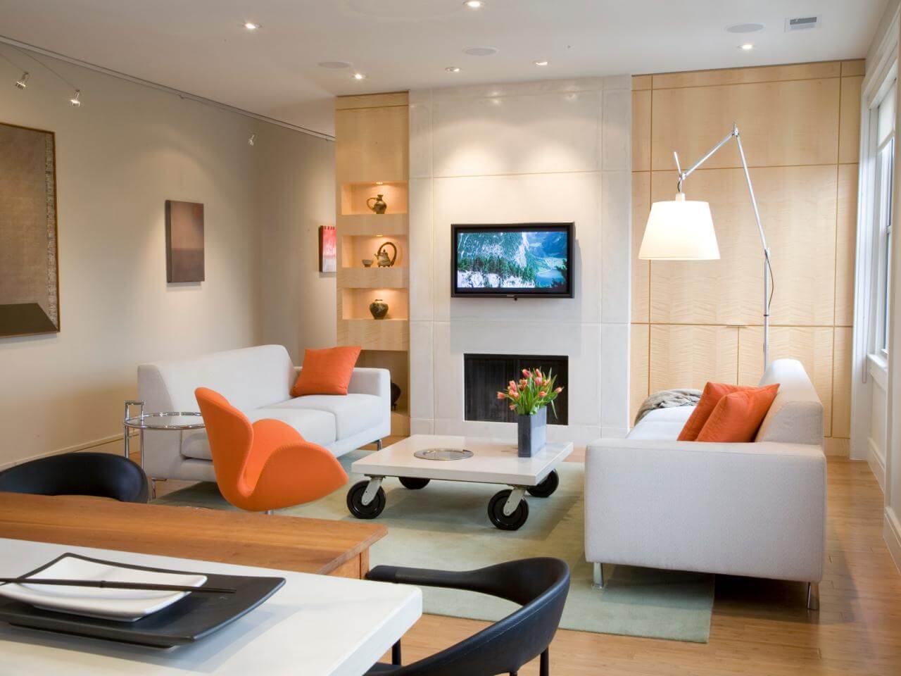 iluminarea spatiilor mici – living