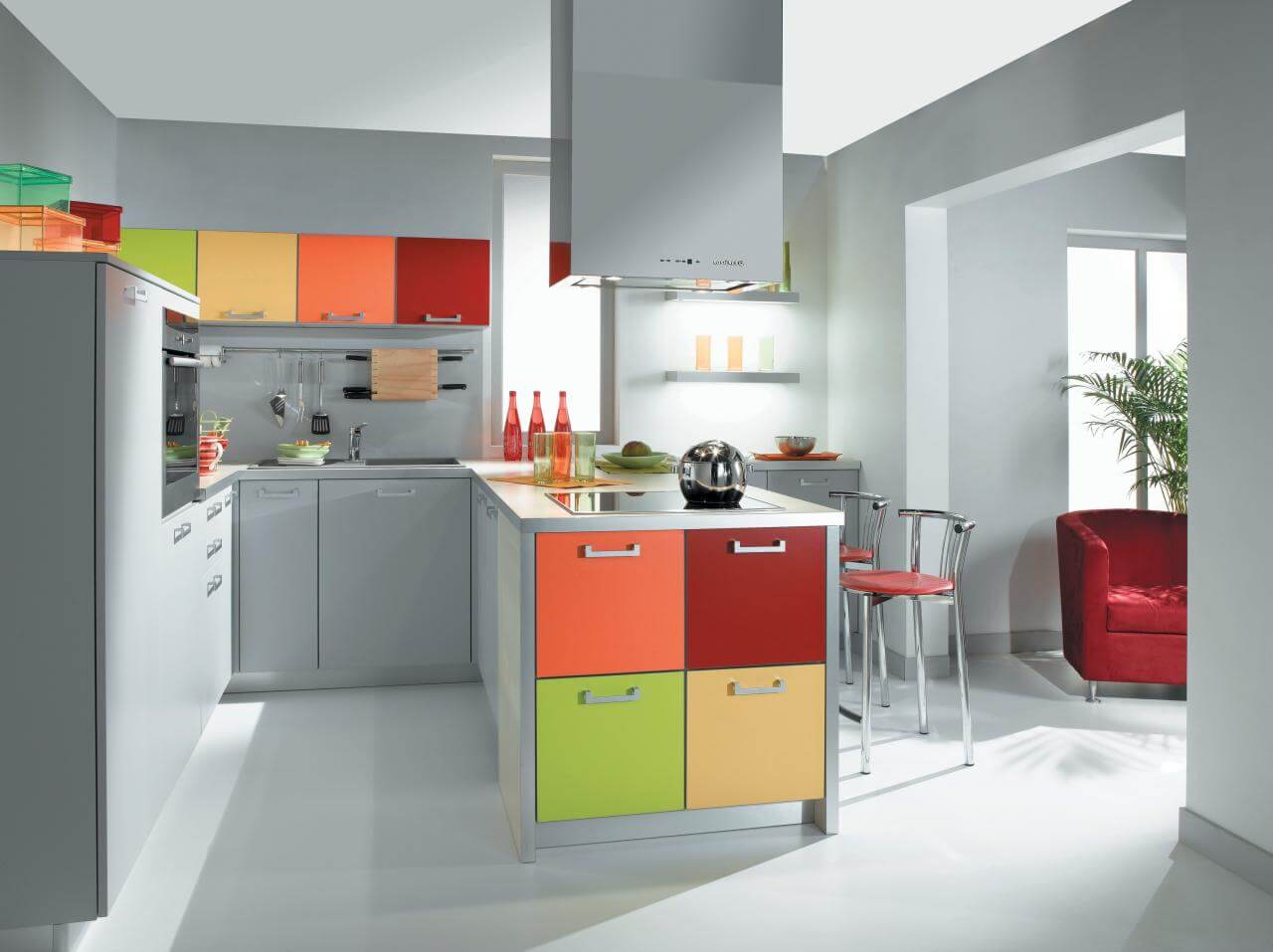 mobila de bucatarie colorata 1