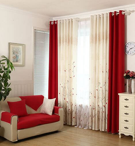 poze modele de perdele si draperii rosii