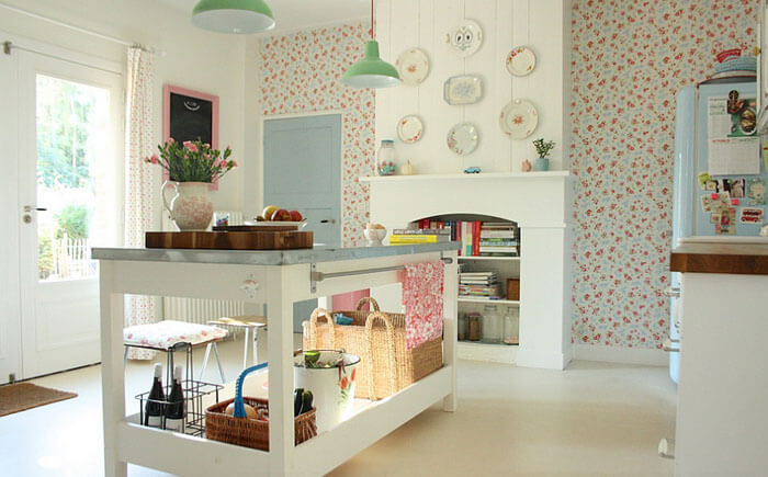 tapet pentru bucatarie cu motive florale 2
