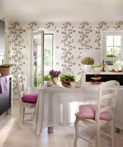 tapet pentru bucatarie cu motive florale 5
