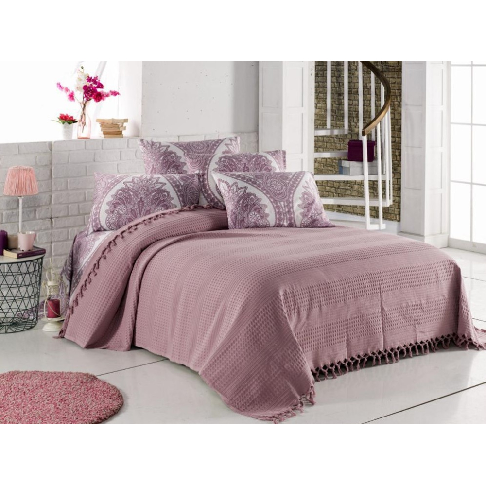 PATURA HANDMADE PIQUE, 100% BUMBAC, 220X240 CM, ROZ