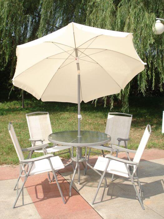 set-masa-gradina-cu-4-scaune-si-umbrela-alb