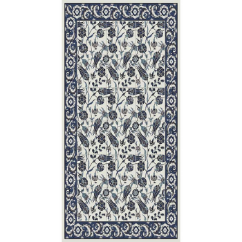 covor floral albastru
